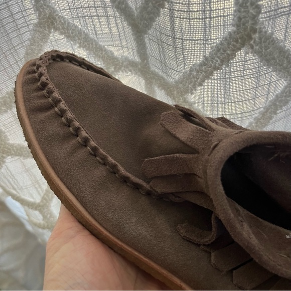 Splendid Womens Brown Suede Fringe Moccasins Ankle Boot Shoes size 8 - Picture 9 of 11